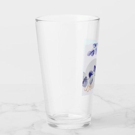 Verre Boho botanique cyan violet (Droite)