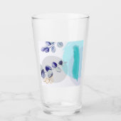 Verre Boho botanique cyan violet (Devant)