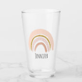 Verre Boho élégant arc-en-ciel rose et or (Devant)