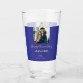 Verre Boho moderne heureux anniversaire ajouter nom bleu (Dos)