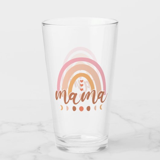 Verre Boho Rainbow Mama avec phases de lune (Dos)
