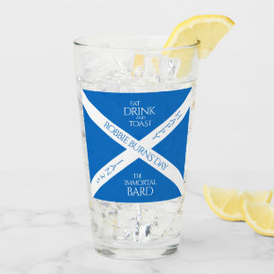 Verre Boire à manger et toast Robbie Burns Scottish Flag