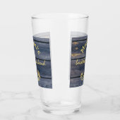 Verre Bois bleu rustique | Monogramme de fin de semaine (Gauche)