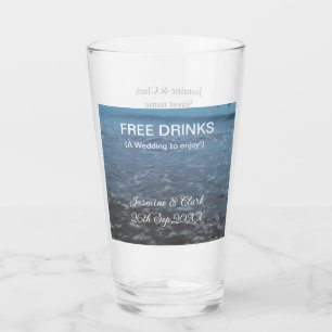 Verre Boissons gratuites sauvent la date de mariage sur