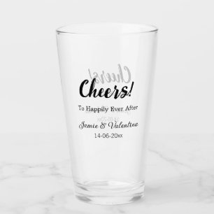 Verre Bonjour à tous heureux après ajouter la date du no