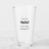 Verre Bonjour ajouter un message de nom simple minimum é (Dos)