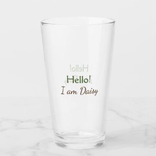 Verre Bonjour je suis Daisy ajoutez nom texte simple min