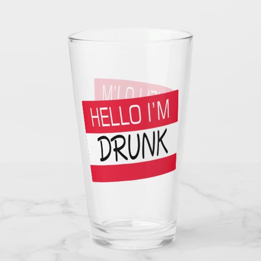 Verre Bonjour, Je Suis Un Humour Drunk (Dos)