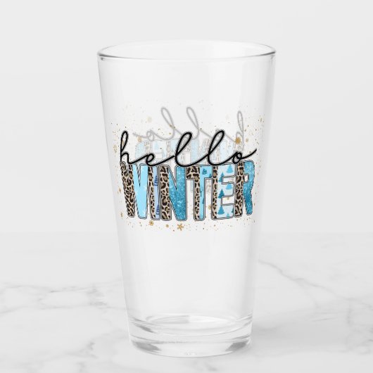 Verre Bonjour Personnaliser d'hiver (Devant)