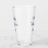 Verre Bonne année calligraphie violette simple minimalis (Gauche)