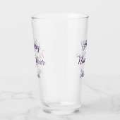 Verre Bonne année calligraphie violette simple minimalis (Droite)