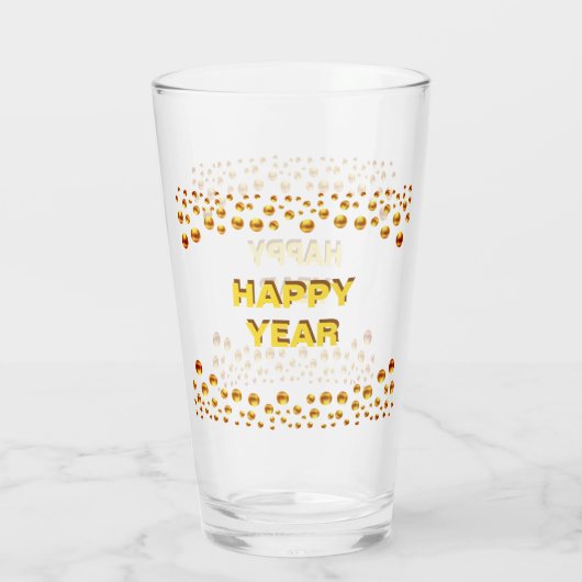 Verre Bonne année et Golden Confetti (Dos)