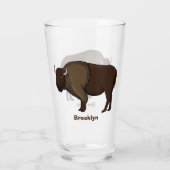 Verre Bonne illustration de bison américain  (Dos)