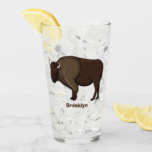 Verre Bonne illustration de bison américain  (Devant glace)