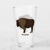Verre Bonne illustration de bison américain  (Devant)
