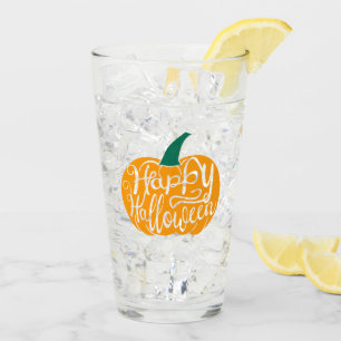 Verre Bonne lettre Halloween sur citrouille sculpté