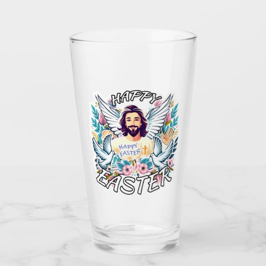Verre Bonne Pâques avec Jésus (Devant)