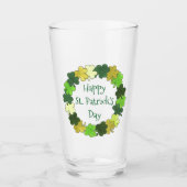 Verre Bonne Saint Patrick's Day Green Shamrock Wreath (Devant)
