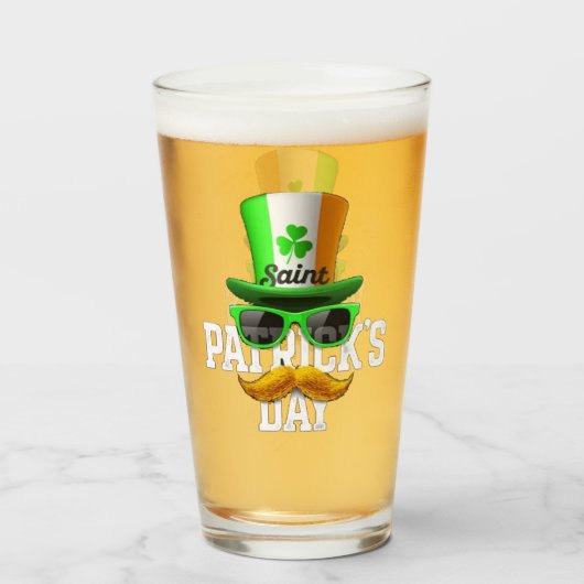 Verre Bonne St. Patrick's Day Irlandais Fun Funny Holida (Devant (rempli))