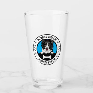 Verre Bordure Collie Peeking Illustration Badge