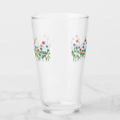 Verre Bordure de fleur colorée joliment arty (Gauche)