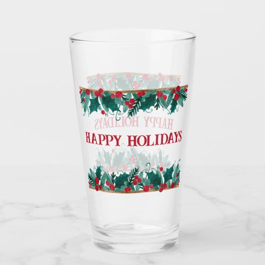 Verre Bordure de Noël avec texte (Dos)