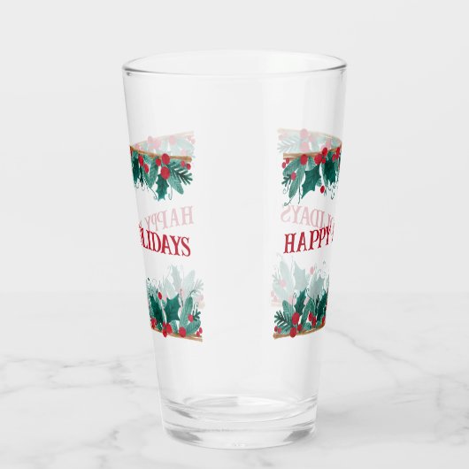 Verre Bordure de Noël avec texte (Droite)