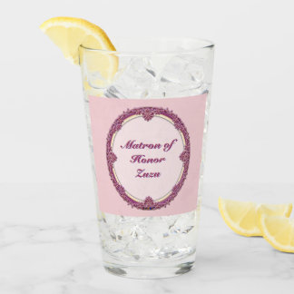 Verre Bordure Fantaisie Violet/Rose Et Crème Personnalis