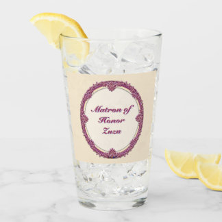 Verre Bordure Fantaisie Violet/Rose Et Crème Personnalis