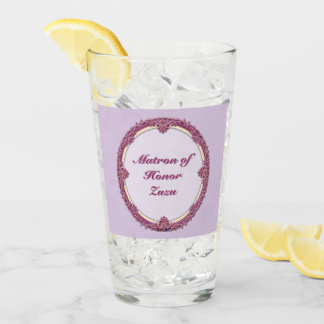Verre Bordure Fantaisie Violet/Rose Et Crème Personnalis