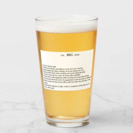 Verre Boss de bière (Devant (rempli))