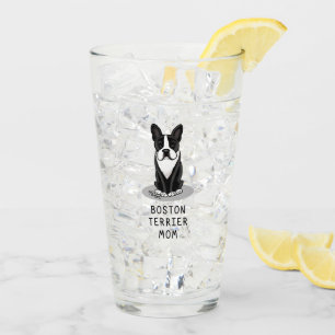 Verre Boston Terrier Mom (noir) - Chien mignon