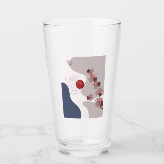 Verre Botanique Boho Bleu Magenta (Devant)