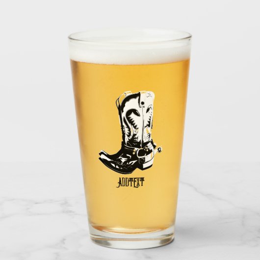 Verre Bottes de cowboy (Devant (rempli))