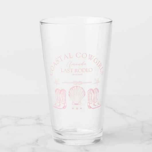 Verre Bottes de cowgirl côtière, fête de bachelorette we (Devant)