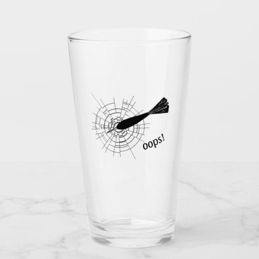 Verre Boucles de fléchettes manquées craquées cassées (Devant)