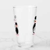 Verre Boule de quilles et épingles rouge et noir (Gauche)