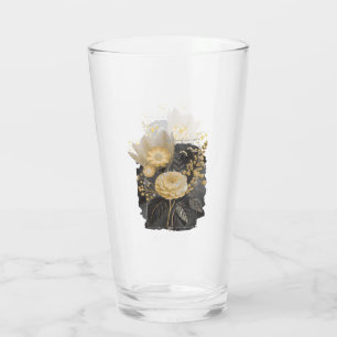 Verre Bouquet floral magique doré dans un cadre argenté