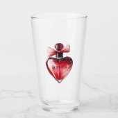 Verre Bouteille de parfum du coeur rouge (Devant)