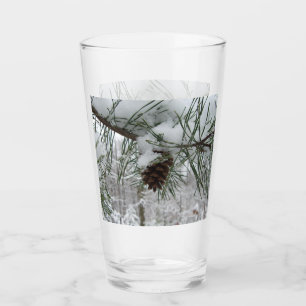 Verre Branche des pins neigeux Photographie de la nature