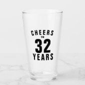 Verre Bravo à 32 ans ! 32e anniversaire bière cadeau (Devant)
