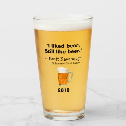 Verre Brett Kavanaugh Cour Suprême J'Aime La Bière (Devant (rempli))
