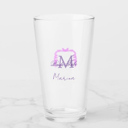 Verre Bride tribe monogram purple ruffle pink border spa (Devant)