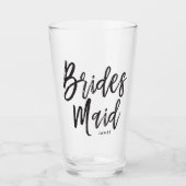 Verre Bridesmaid | Style de script noir (Devant)