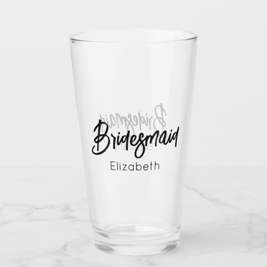 Verre Bridesmaid Wedding Black Script Elegant  (Dos)