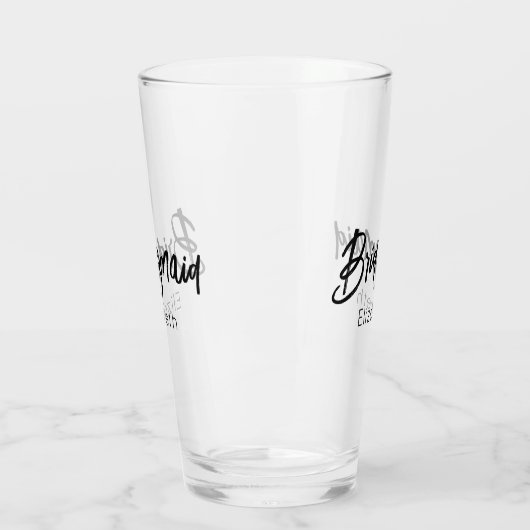 Verre Bridesmaid Wedding Black Script Elegant (Gauche)