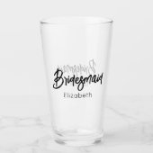 Verre Bridesmaid Wedding Black Script Elegant  (Devant)