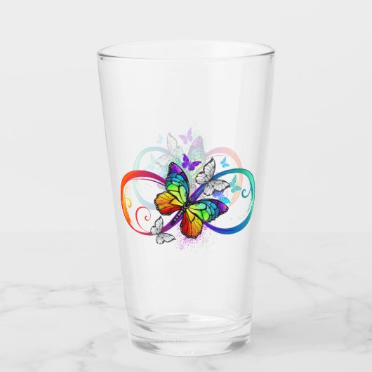 Verre Bright infinity with rainbow butterfly (Dos)
