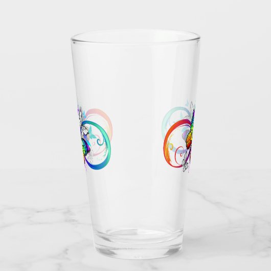 Verre Bright infinity with rainbow butterfly (Gauche)