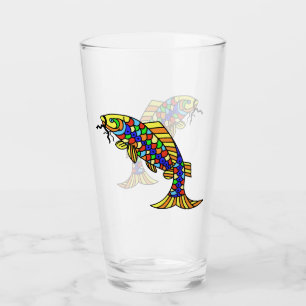 Verre Bright Pop Art Abstract Fish Colorful Scales